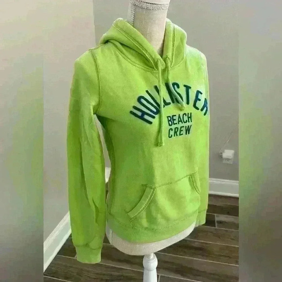 Hollister Tops - Womens Hollister Beach Crew Hoodie Lime Green -Size XSMALL